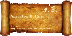 Asztalos Balázs névjegykártya