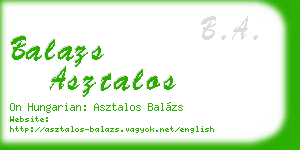 balazs asztalos business card